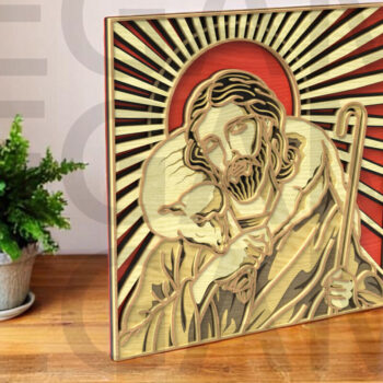 Intra απο ξύλο plywood  Χρώμα wenge 3mm-4mm πάχος - Σετ Divine Jesus – Layered Grace Δίασταση 40x50 cm INTRAFABR-112154424 - Image 18