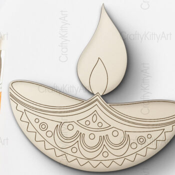 Intra απο ξύλο plywood  Χρώμα wenge 3mm-4mm πάχος - Χειροτεχνία χρωματισμού κεριών Diwali με λέιζερ Δίασταση 6x6 cm INTRAFABR-112842716 - Image 1