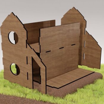 Intra απο ξύλο plywood  Χρώμα wenge 3mm-4mm πάχος - με λέιζερ DIY Birdhouse Δίασταση 20x20 cm INTRAFABR-112888982 - Image 3