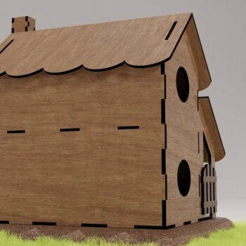 Intra απο ξύλο plywood  Χρώμα wenge 3mm-4mm πάχος - με λέιζερ DIY Birdhouse Δίασταση 20x20 cm INTRAFABR-112888982 - Image 5