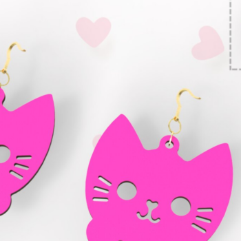 Intra απο ξύλο plywood Χρώμα wenge 3mm-4mm πάχος - DIY σκουλαρίκια γάτας, σχέδιο γάτας με Δίασταση 3x3 cm INTRAFABR-68569417 - Image 1