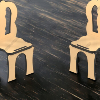 Intra απο ξύλο plywood  Χρώμα wenge 3mm-4mm πάχος - Σετ γραφείου και μίνι καρέκλας DIY Dollhouse Δίασταση 4x4 cm INTRAFABR-125095223 - Image 3