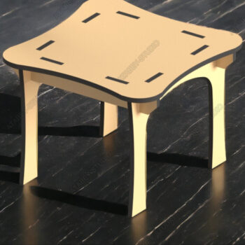 Intra απο ξύλο plywood  Χρώμα wenge 3mm-4mm πάχος - Σετ γραφείου και μίνι καρέκλας DIY Dollhouse Δίασταση 4x4 cm INTRAFABR-125095223 - Image 4