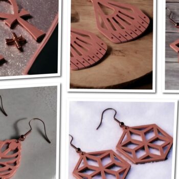 Intra απο ξύλο plywood  Χρώμα wenge 3mm-4mm πάχος - Πρότυπα σετ κοσμημάτων DIY Ακρυλικά Ξύλινα Δίασταση 3x3 cm INTRAFABR-81344882 - Image 1