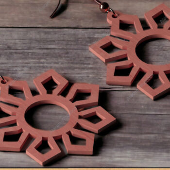 Intra απο ξύλο plywood  Χρώμα wenge 3mm-4mm πάχος - Πρότυπα σετ κοσμημάτων DIY Ακρυλικά Ξύλινα Δίασταση 3x3 cm INTRAFABR-81344882 - Image 3