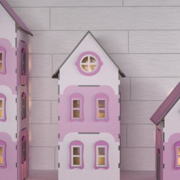 Intra απο ξύλο plywood  Χρώμα wenge 3mm-4mm πάχος - DIY Miniature Dollhouse 065 Δίασταση 236x157 cm INTRAFABR-106333665 - Image 1