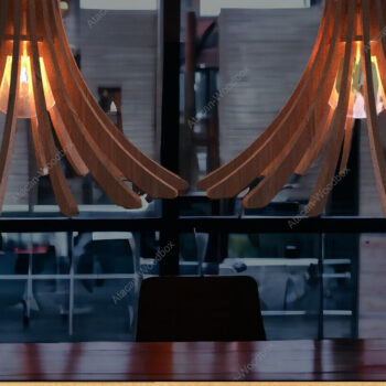 Intra απο ξύλο plywood  Χρώμα wenge 3mm-4mm πάχος - Πρότυπο DIY ξύλινο κρεμαστό φωτιστικό - Laser Δίασταση 4x4 cm INTRAFABR-107144198 - Image 1