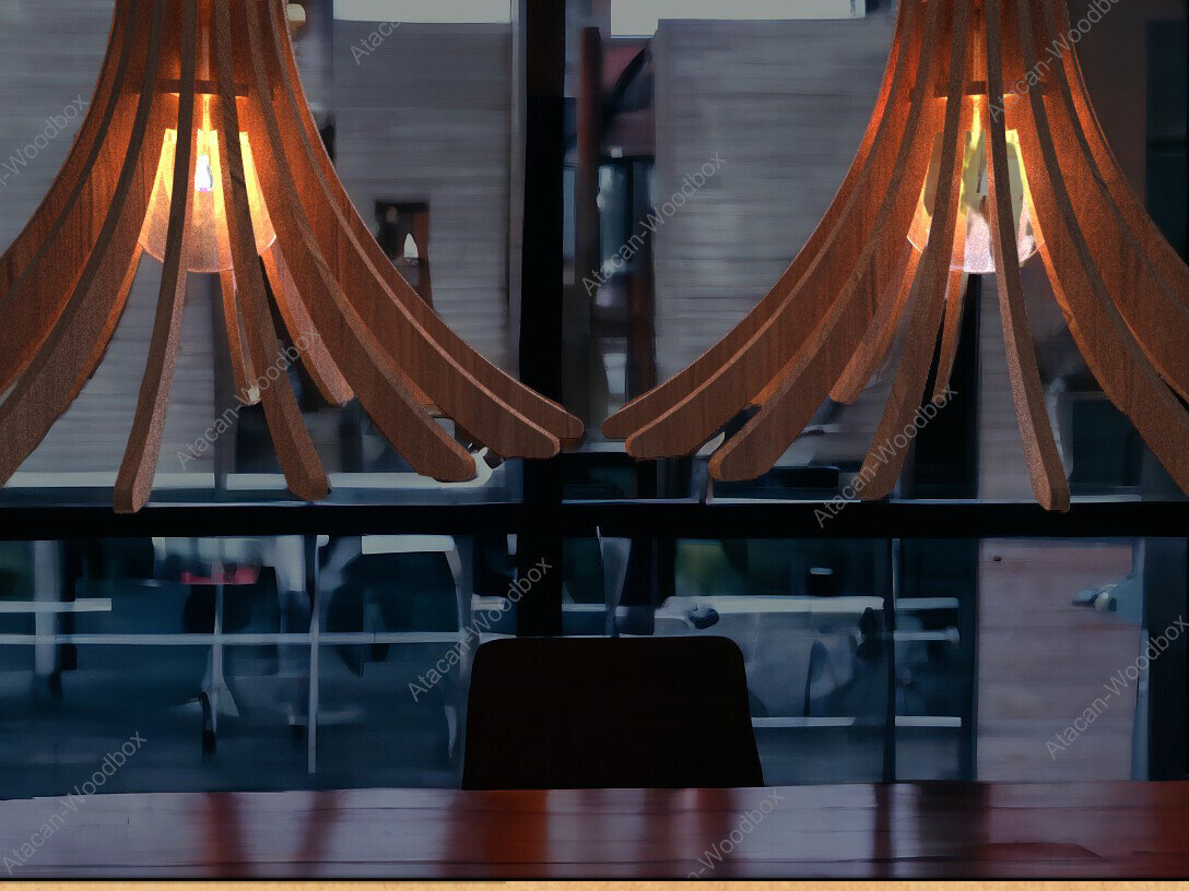 Intra απο ξύλο plywood  Χρώμα wenge 3mm-4mm πάχος - Πρότυπο DIY ξύλινο κρεμαστό φωτιστικό - Laser Δίασταση 4x4 cm INTRAFABR-107144198