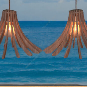 Intra απο ξύλο plywood  Χρώμα wenge 3mm-4mm πάχος - Πρότυπο DIY ξύλινο κρεμαστό φωτιστικό - Laser Δίασταση 4x4 cm INTRAFABR-107144198 - Image 2