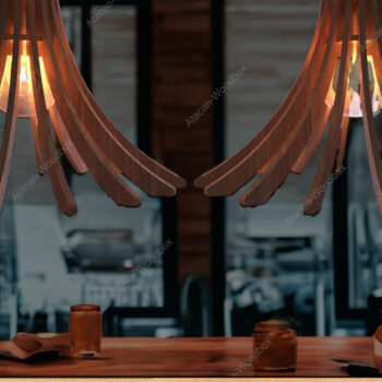 Intra απο ξύλο plywood  Χρώμα wenge 3mm-4mm πάχος - Πρότυπο DIY ξύλινο κρεμαστό φωτιστικό - Laser Δίασταση 4x4 cm INTRAFABR-107144198 - Image 3