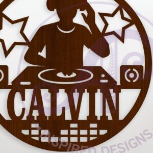 Intra απο ξύλο plywood Χρώμα wenge 3mm-4mm πάχος - Όνομα DJ Wall Art Sign, Personalized Δίασταση 40x50 cm INTRAFABR-36575652