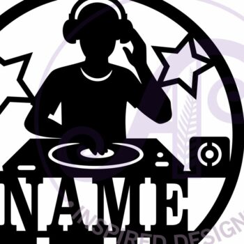 Intra απο ξύλο plywood  Χρώμα wenge 3mm-4mm πάχος - Όνομα DJ Wall Art Sign, Personalized Δίασταση 40x50 cm INTRAFABR-36575652 - Image 5