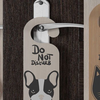 Intra απο ξύλο plywood  Χρώμα wenge 3mm-4mm πάχος - Μην ενοχλείτε Dog Cat Animal Signs 269 Δίασταση 30x20 cm INTRAFABR-36575680 - Image 1