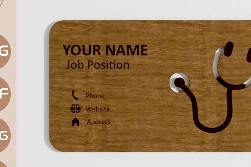 Intra απο ξύλο plywood  Χρώμα wenge 3mm-4mm πάχος - Επαγγελματική κάρτα Doctor Wood Δίασταση 9x5 cm INTRAFABR-83720374