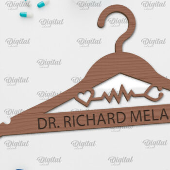 Intra απο ξύλο plywood  Χρώμα wenge 3mm-4mm πάχος - με λέιζερ ξύλινη κρεμάστρα Doctor Δίασταση 30x20 cm INTRAFABR-18411620 - Image 1