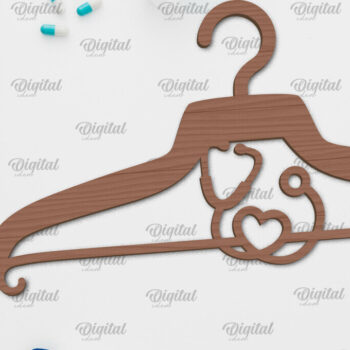 Intra απο ξύλο plywood  Χρώμα wenge 3mm-4mm πάχος - με λέιζερ ξύλινη κρεμάστρα Doctor Δίασταση 30x20 cm INTRAFABR-37539969 - Image 1