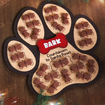 Intra απο ξύλο plywood  Χρώμα wenge 3mm-4mm πάχος - Ημερολόγιο Advent Dog | Δώρο για κατοικίδια | Λιχουδιές Δίασταση 15x15 cm INTRAFABR-72392335 - Image 1