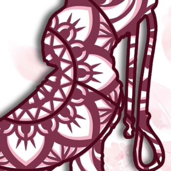 Intra απο ξύλο plywood Χρώμα wenge 3mm-4mm πάχος - Dog and Leash , 4 Layers , Mandala Δίασταση 30x30 cm INTRAFABR-92148767 - Image 2