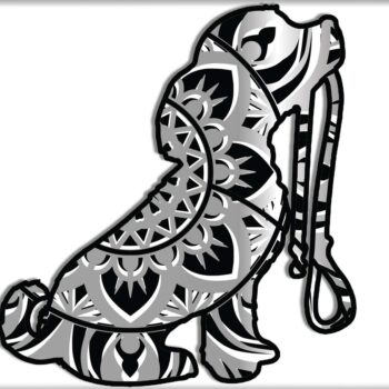 Intra απο ξύλο plywood Χρώμα wenge 3mm-4mm πάχος - Dog and Leash , 4 Layers , Mandala Δίασταση 30x30 cm INTRAFABR-92148767 - Image 6