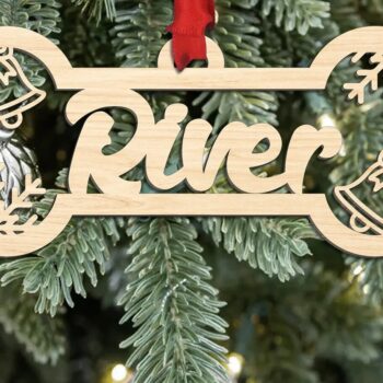 Intra απο ξύλο plywood Χρώμα wenge 3mm-4mm πάχος - Laser Χριστουγεννιάτικο Στολίδι Σκύλου Δίασταση 6x6 cm INTRAFABR-110496965 - Image 3