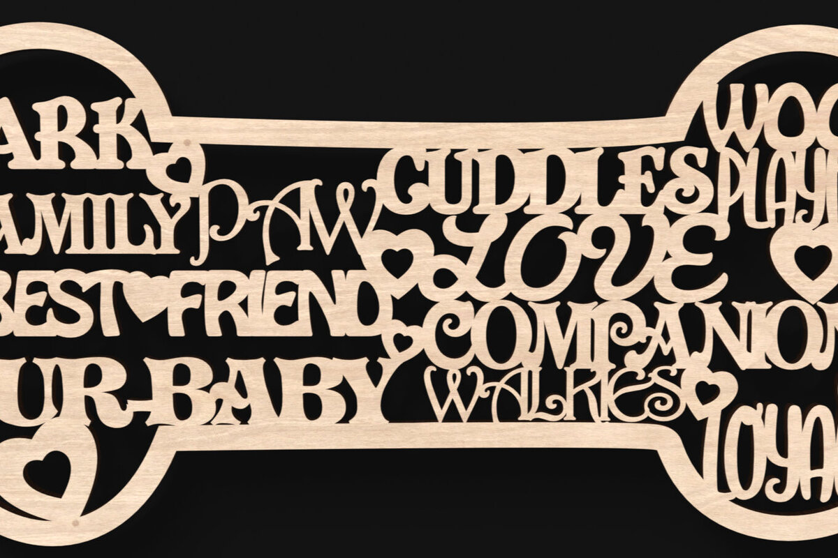 Intra απο ξύλο plywood  Χρώμα wenge 3mm-4mm πάχος - με λέιζερ με λέξεις οστών σκύλου Δίασταση 4x4 cm INTRAFABR-110496963