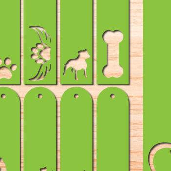 Intra απο ξύλο plywood  Χρώμα wenge 3mm-4mm πάχος - Δέσμη για σελιδοδείκτες για σκύλους Δίασταση 5x20 cm INTRAFABR-110438022 - Image 1