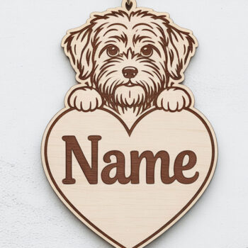 Intra απο ξύλο plywood  Χρώμα wenge 3mm-4mm πάχος - Μπρελόκ με ετικέτα ονόματος ράτσας σκύλου Δίασταση 4x4 cm INTRAFABR-80235606 - Image 20