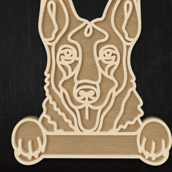 Intra απο ξύλο plywood  Χρώμα wenge 3mm-4mm πάχος - Δέσμη κοπής με λέιζερ περίγραμμα φυλής σκύλου Δίασταση 6x6 cm INTRAFABR-80235579 - Image 3