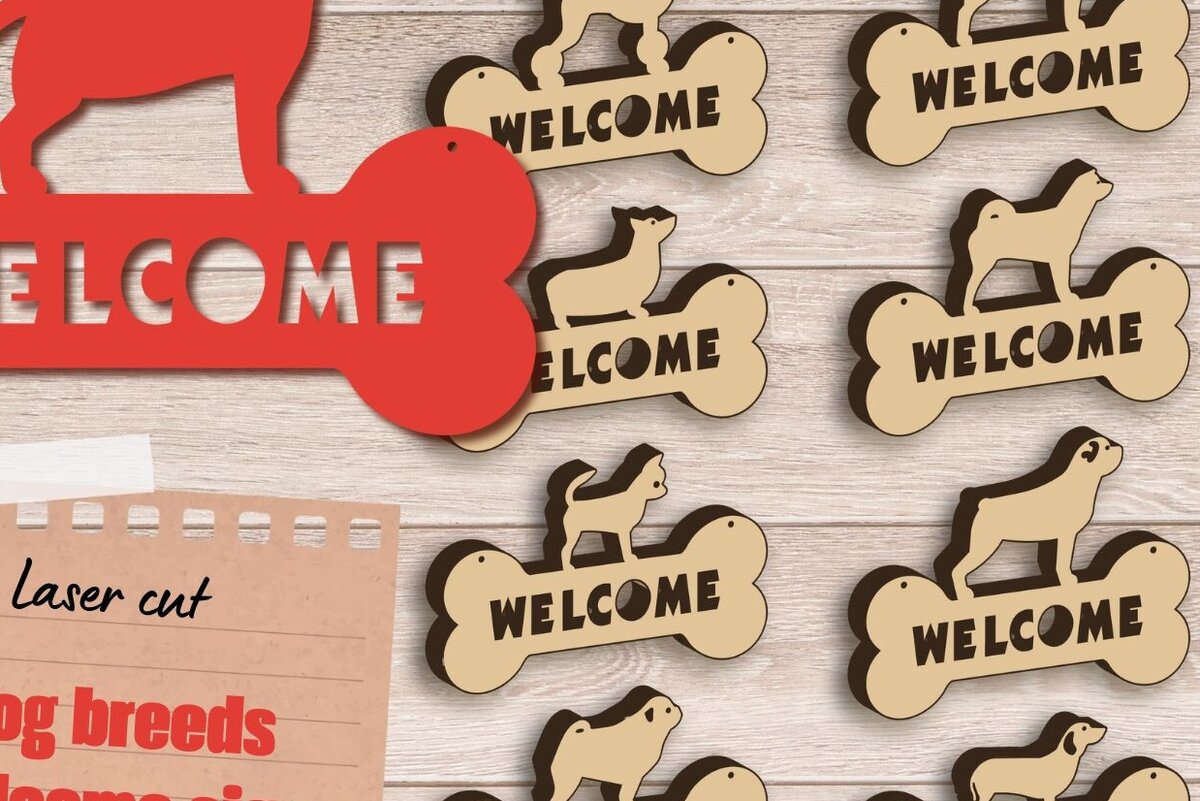 Intra απο ξύλο plywood  Χρώμα wenge 3mm-4mm πάχος - Πακέτο καλωσορίσματος φυλών σκύλων, Dog Δίασταση 30x20 cm INTRAFABR-90819177