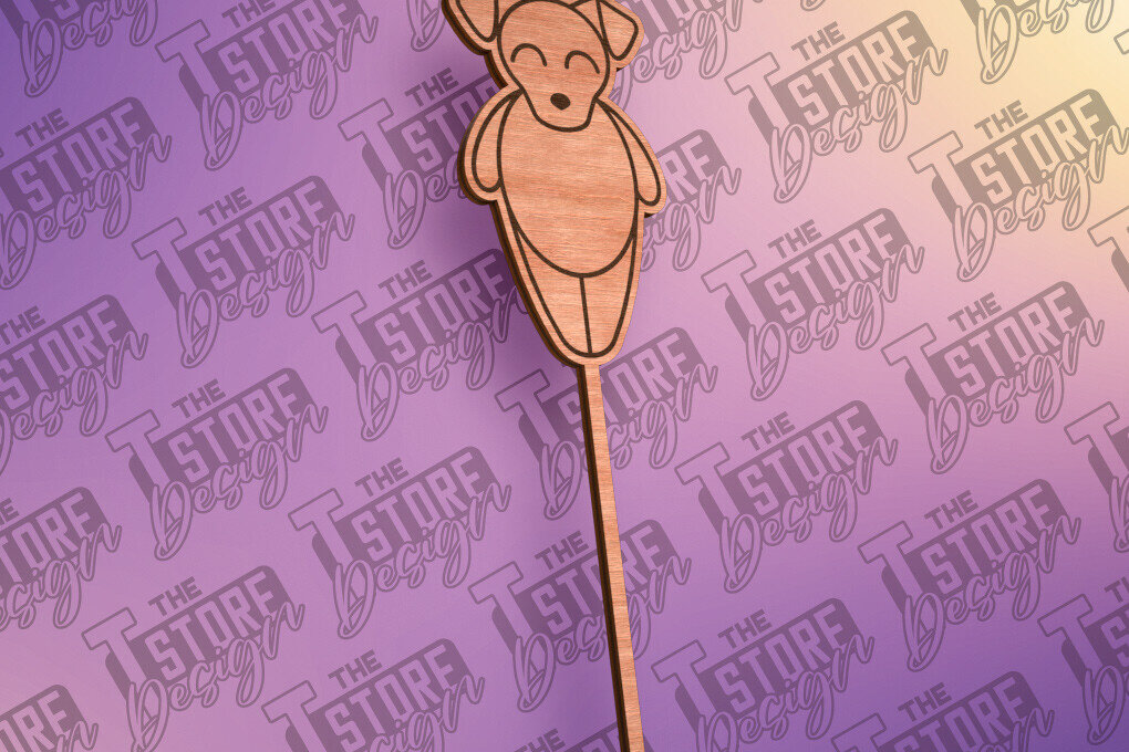 Intra απο ξύλο plywood  Χρώμα wenge 3mm-4mm πάχος - Dog Cake Topper Σχέδιο Δίασταση 30x20 cm INTRAFABR-122314274