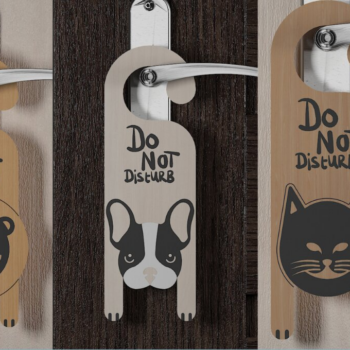 Intra απο ξύλο plywood  Χρώμα wenge 3mm-4mm πάχος - Πινακίδες λαβής πόρτας σκύλου & γάτας 219 Δίασταση 4x4 cm INTRAFABR-122314287 - Image 1