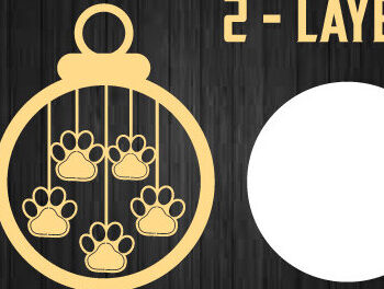 Intra απο ξύλο plywood  Χρώμα wenge 3mm-4mm πάχος - Χριστουγεννιάτικο στολίδι σκύλου ό λέιζερ τοίχου Δίασταση 6x6 cm INTRAFABR-122810299 - Image 3