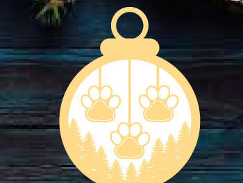 Intra απο ξύλο plywood  Χρώμα wenge 3mm-4mm πάχος - Χριστουγεννιάτικο στολίδι σκύλου ό λέιζερ τοίχου Δίασταση 6x6 cm INTRAFABR-122810310 - Image 1