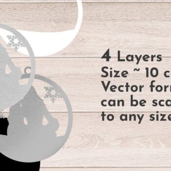 Intra απο ξύλο plywood  Χρώμα wenge 3mm-4mm πάχος - Χριστουγεννιάτικο στολίδι σκύλου 3D Layered Δίασταση 6x6 cm INTRAFABR-74269738 - Image 1