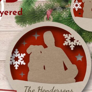 Intra απο ξύλο plywood  Χρώμα wenge 3mm-4mm πάχος - Χριστουγεννιάτικο στολίδι σκύλου 3D Layered Δίασταση 6x6 cm INTRAFABR-74269738 - Image 3