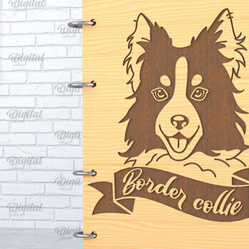 Intra απο ξύλο plywood  Χρώμα wenge 3mm-4mm πάχος - κάλυμμα σκύλου. Border Collie Δίασταση 30x20 cm INTRAFABR-41673571 - Image 1