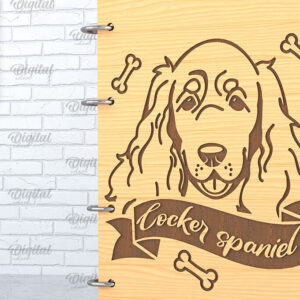 Intra απο ξύλο plywood  Χρώμα wenge 3mm-4mm πάχος - κάλυμμα σκύλου. Cocker Spaniel Δίασταση 30x20 cm INTRAFABR-69770294