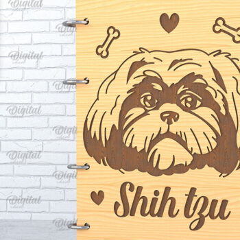 Intra απο ξύλο plywood  Χρώμα wenge 3mm-4mm πάχος - κάλυμμα σκύλου. Shih Tzu Δίασταση 30x20 cm INTRAFABR-94072582 - Image 1