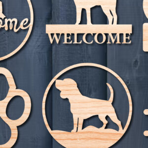 Intra απο ξύλο plywood  Χρώμα wenge 3mm-4mm πάχος - Δέσμη κοπής με λέιζερ με σημάδια υποδοχής πόρτας σκύλου Δίασταση 30x20 cm INTRAFABR-94073075