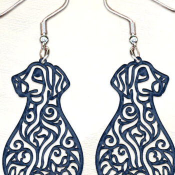 Intra απο ξύλο plywood Χρώμα wenge 3mm-4mm πάχος - Σκουλαρίκια σκυλιών . Σιλουέτα σκύλου Δίασταση 3x3 cm INTRAFABR-92883801 - Image 1