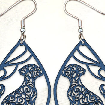 Intra απο ξύλο plywood Χρώμα wenge 3mm-4mm πάχος - Σκουλαρίκια σκυλιών . Σιλουέτα σκύλου Δίασταση 3x3 cm INTRAFABR-109928812 - Image 1