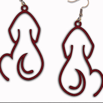 Intra απο ξύλο plywood Χρώμα wenge 3mm-4mm πάχος - Σκουλαρίκια σκύλου | Σκουλαρίκια για κουτάβι Δίασταση 3x3 cm INTRAFABR-90171187 - Image 1