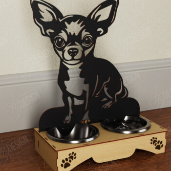 Intra απο ξύλο plywood  Χρώμα wenge 3mm-4mm πάχος - Βάση μπολ τροφής για σκύλους | Θήκη για μπολ φαγητού Δίασταση 30x20 cm INTRAFABR-98840048 - Image 1