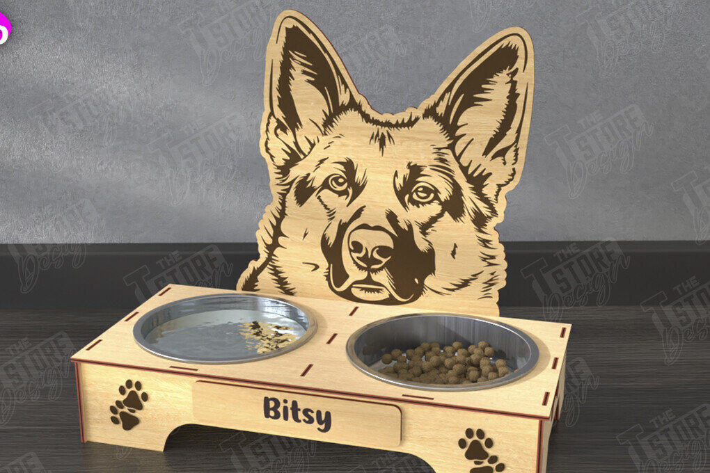 Intra απο ξύλο plywood  Χρώμα wenge 3mm-4mm πάχος - Βάση μπολ τροφής για σκύλους | Θήκη για μπολ φαγητού Δίασταση 20x20 cm INTRAFABR-118423992