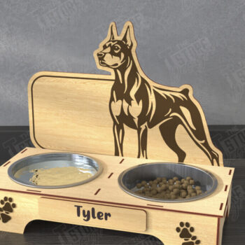 Intra απο ξύλο plywood  Χρώμα wenge 3mm-4mm πάχος - Βάση μπολ τροφής για σκύλους | Θήκη για μπολ φαγητού Δίασταση 20x20 cm INTRAFABR-34251756 - Image 1