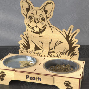 Intra απο ξύλο plywood  Χρώμα wenge 3mm-4mm πάχος - Βάση μπολ τροφής για σκύλους | Θήκη για μπολ φαγητού Δίασταση 20x20 cm INTRAFABR-70996227