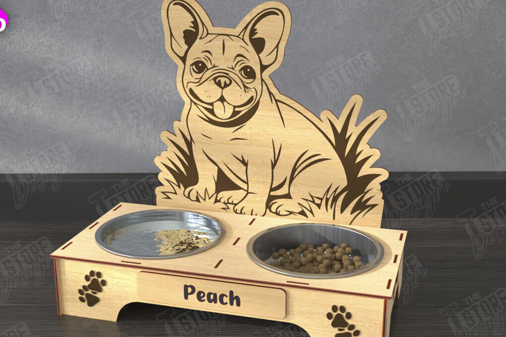 Intra απο ξύλο plywood  Χρώμα wenge 3mm-4mm πάχος - Βάση μπολ τροφής για σκύλους | Θήκη για μπολ φαγητού Δίασταση 20x20 cm INTRAFABR-70996227