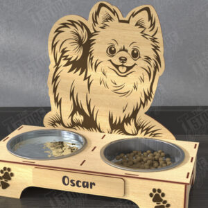 Intra απο ξύλο plywood  Χρώμα wenge 3mm-4mm πάχος - Βάση μπολ τροφής για σκύλους | Θήκη για μπολ φαγητού Δίασταση 20x20 cm INTRAFABR-70996970