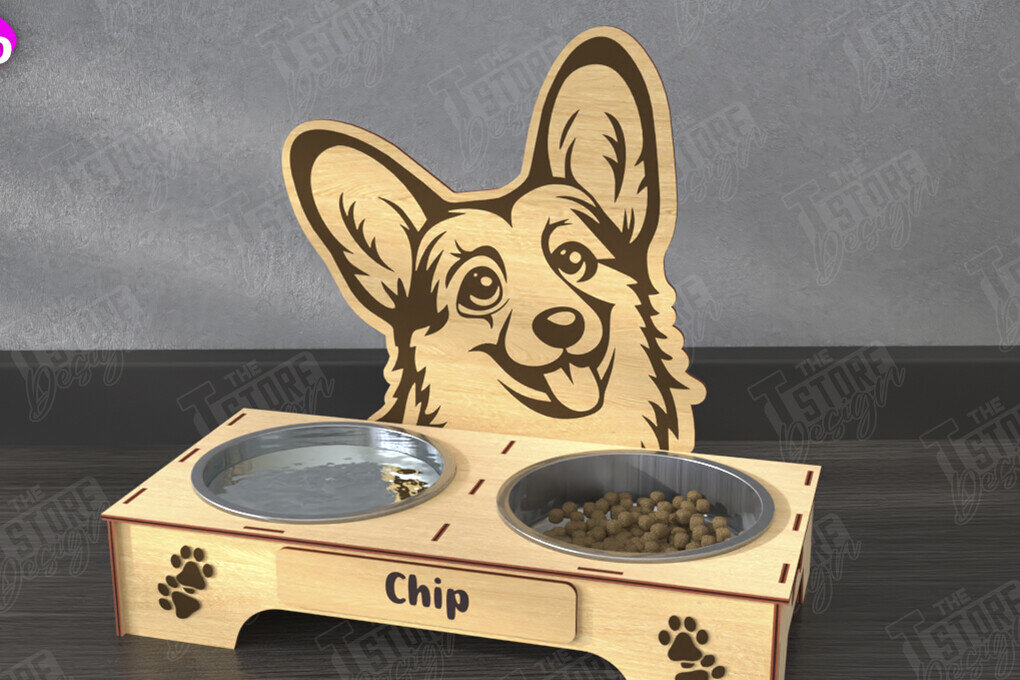 Intra απο ξύλο plywood  Χρώμα wenge 3mm-4mm πάχος - Βάση μπολ τροφής για σκύλους | Θήκη για μπολ φαγητού Δίασταση 20x20 cm INTRAFABR-101884243