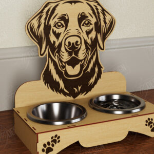 Intra απο ξύλο plywood  Χρώμα wenge 3mm-4mm πάχος - Βάση μπολ τροφής για σκύλους | Θήκη για μπολ φαγητού Δίασταση 30x20 cm INTRAFABR-74984779